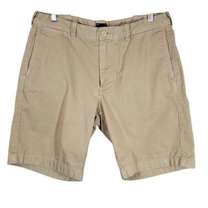 J.CREW Men's 33 Tan Flat Front Chino Shorts 9" inseam